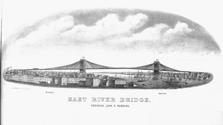 Illustration of the East River Bridge