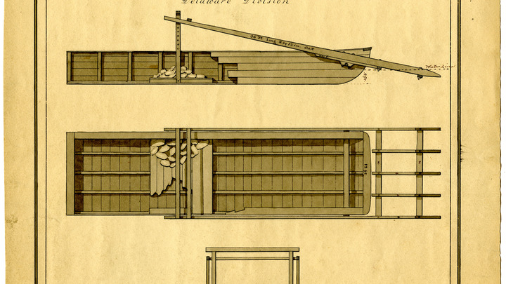 Illustration of a canal ice boat