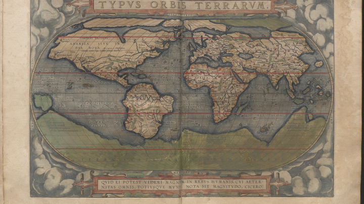 World map by Abraham Ortelius