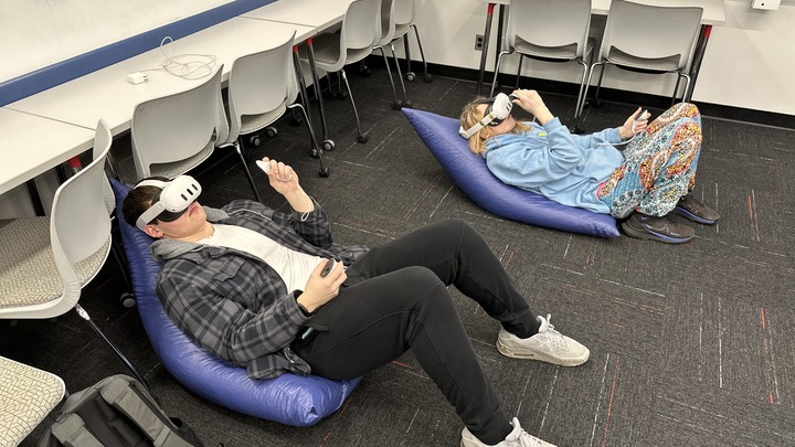 Students using VR in their class