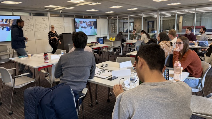 Graduate students at the teacher development series